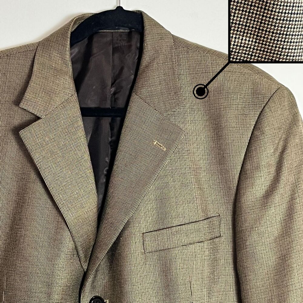 Andrew Fezza Fusion Mens 42R Silk Worsted Wool Blazer Brown 3 Button Sport Coat